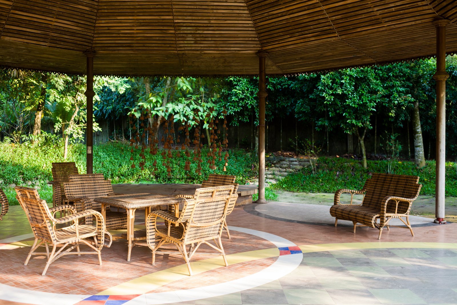 Garden and cottage at Aranya Eco Resort